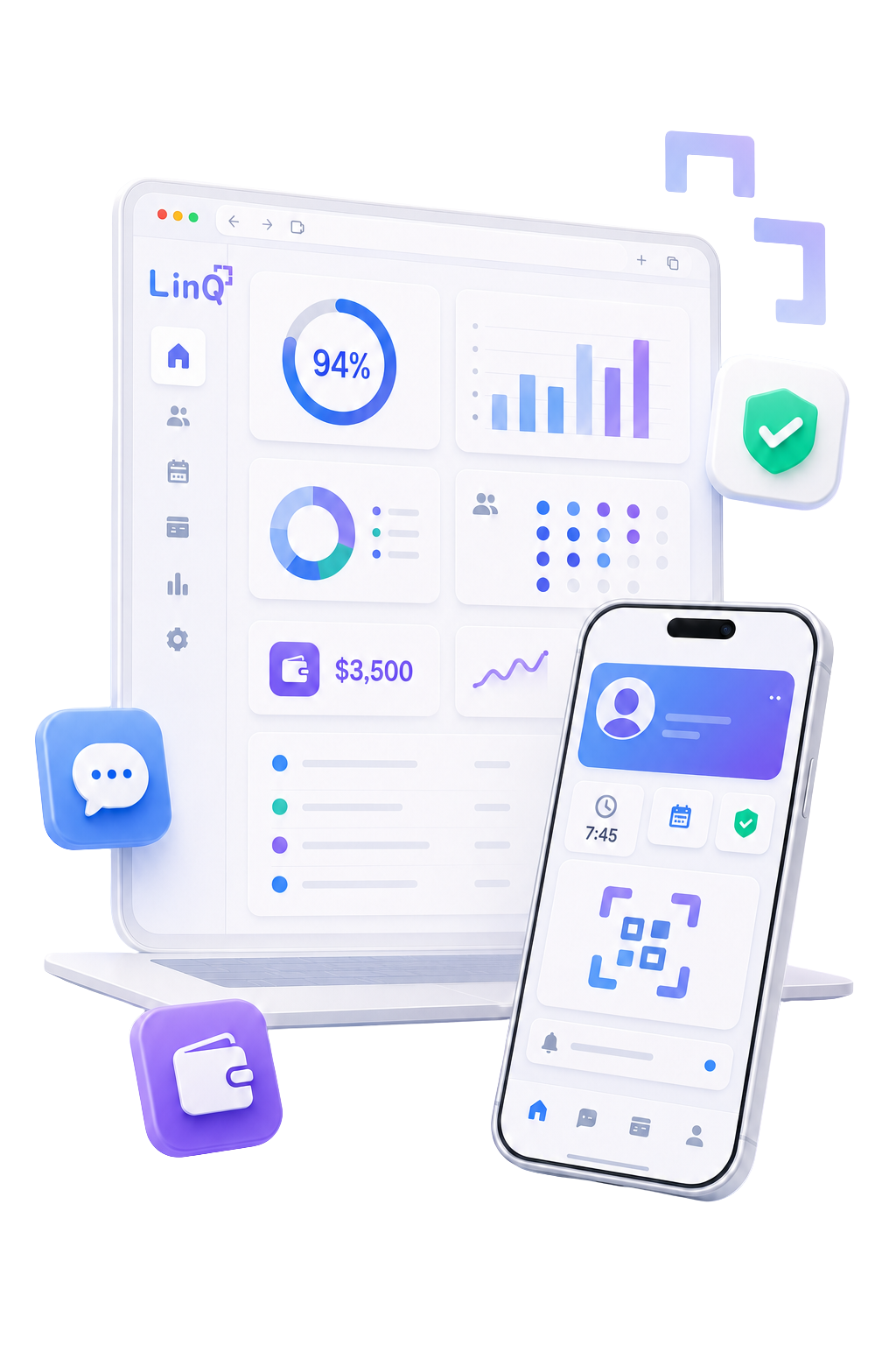 Aplicación móvil y panel administrativo de LinQ